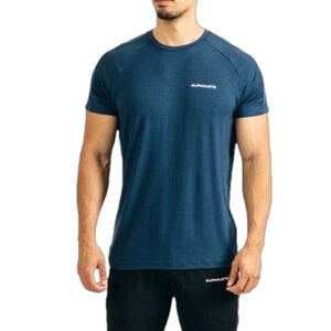 Alphalete Men Size Small S/S Navy Rayon T Shirt